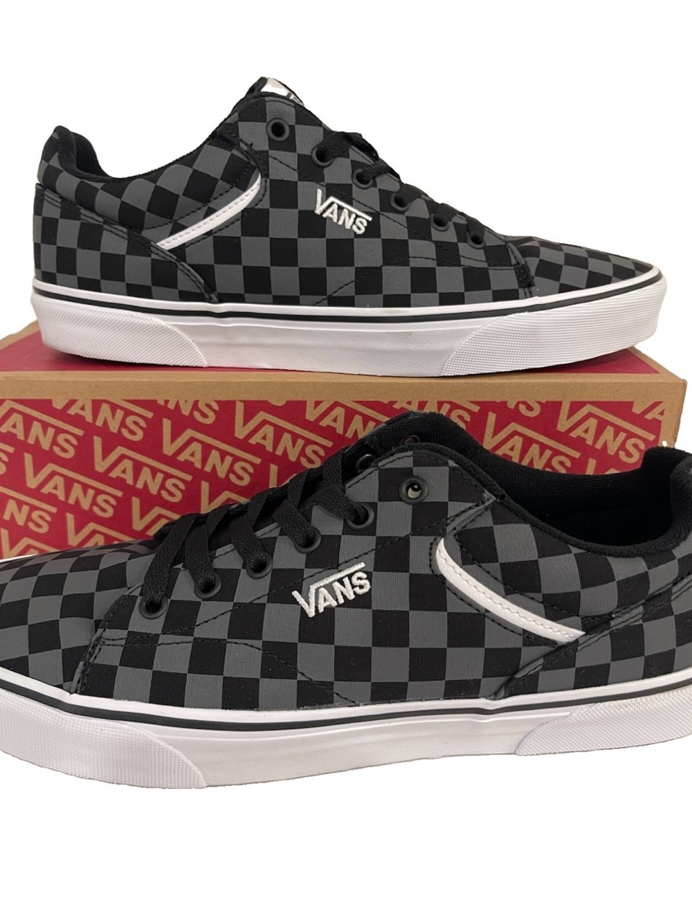 Vans Seldan Men 12 Checkerboard Black Pewter Low Top Sneakers VN000CT3HR0 NIB